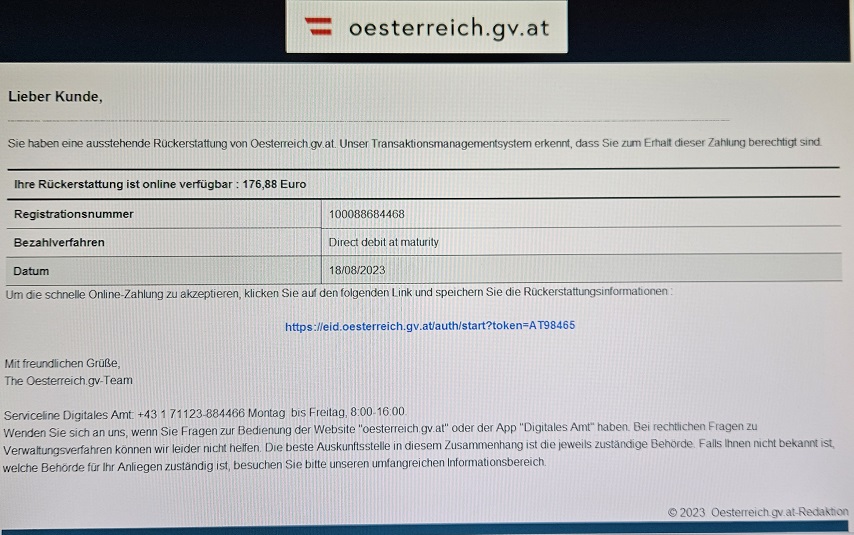 Vorsicht – Oesterreich.gv.at Schickt Emails Mit Hinweis Auf ...